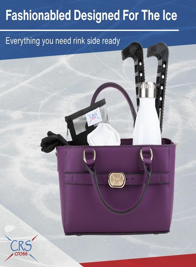 CRS Cross Rink Side Tote. Ice Skating Accessory Bag-Figure Skating, Roller, Inline Skaters, Dance, Cheer.Organizes Guards Water Bottle Phone (Rink Side Tote, Purple Violet) - Image 2