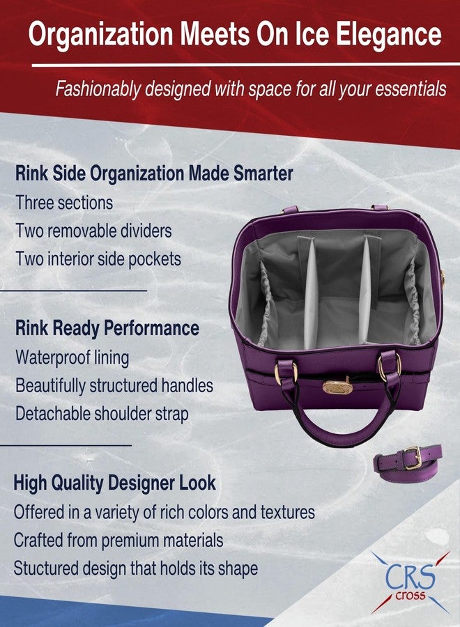 CRS Cross Rink Side Tote. Ice Skating Accessory Bag-Figure Skating, Roller, Inline Skaters, Dance, Cheer.Organizes Guards Water Bottle Phone (Rink Side Tote, Purple Violet) - Image 4