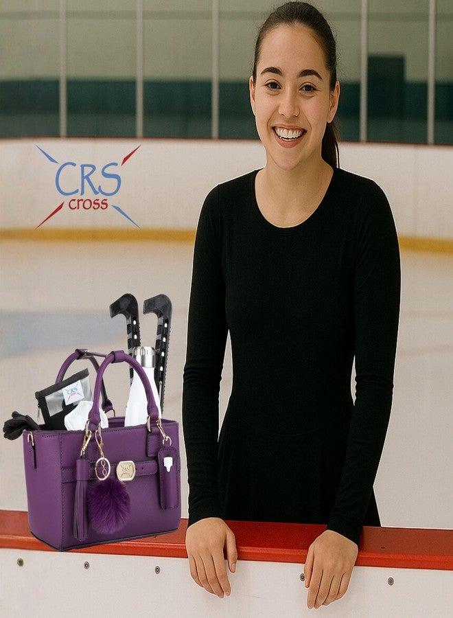 CRS Cross Rink Side Tote. Ice Skating Accessory Bag-Figure Skating, Roller, Inline Skaters, Dance, Cheer.Organizes Guards Water Bottle Phone (Rink Side Tote, Purple Violet) - Image 3