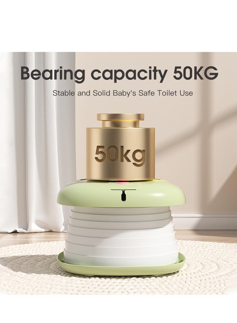 ZERIFAM Travel Potty Seat for Toddler, Foldable Car Potty for Toddler, Portable Toilet Seat for Kids, Portable Potty Seat for Toddler Travel, Camping and Outdoor Use, Outdoor Baby Emergency Toilet, Green - Image 3