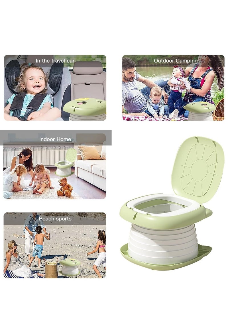 ZERIFAM Travel Potty Seat for Toddler, Foldable Car Potty for Toddler, Portable Toilet Seat for Kids, Portable Potty Seat for Toddler Travel, Camping and Outdoor Use, Outdoor Baby Emergency Toilet, Green - Image 5