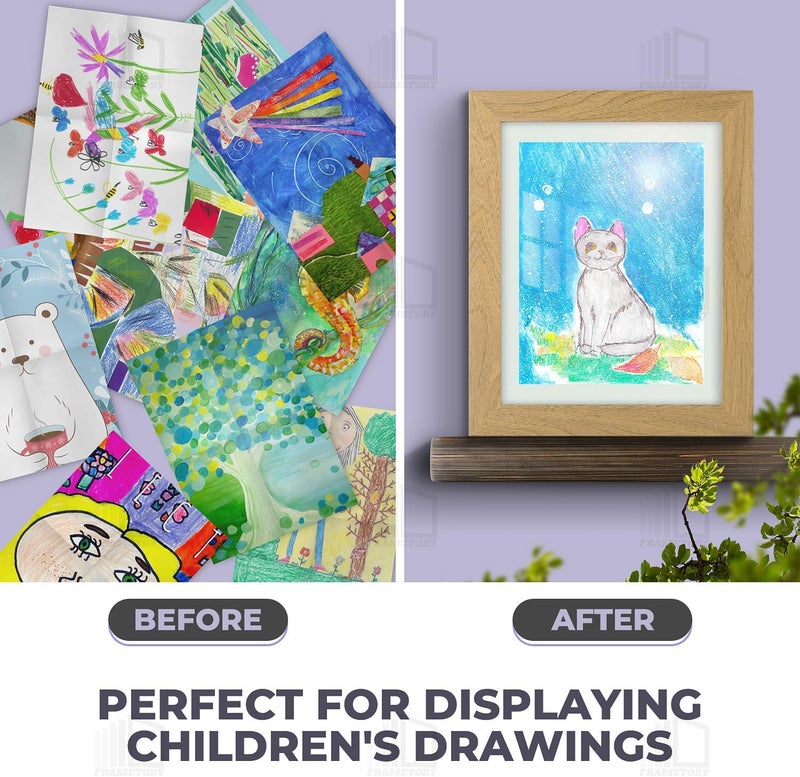 [2-Pack] Kids Art Frames, 8.5x11 Front Opening Kids Artwork Frames Changeable, White Artwork Display Storage Frame for Wall, Holds 50 Pcs, for 3D Picture, Crafts, Children Drawing - Image 5