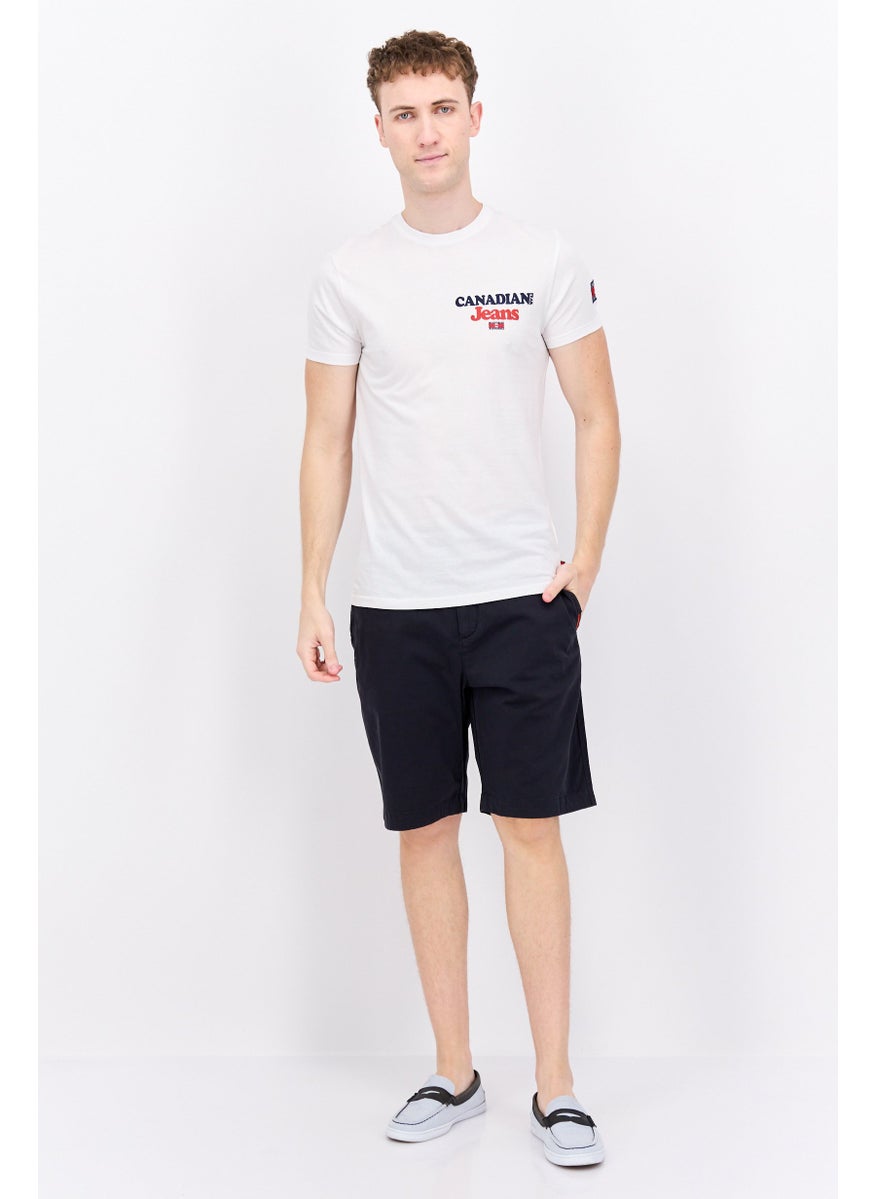 Canadian Peak - Men Crew Neck Short Sleeve Brand Logo T-Shirt, White - Image 1