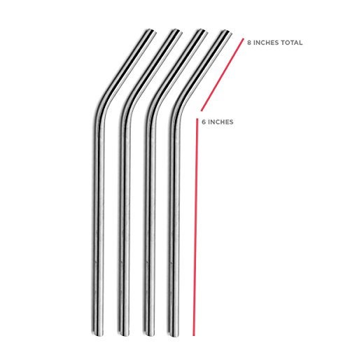 SipWell Stainless Steel Drinking Straws Set of 4, Curved metal Straws reusable for 20 0z Tumbler, | Fits all Yeti SIC Simple Modern Tumblers, Cleaning Brush Included. - Image 2