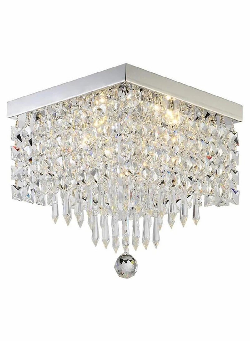 LOOPITYS Crystal lamp, chandelier、ceiling mounted ceiling light, (size: square, 7.9 * 7.9 inches, warm light 3000K) used for corridor entrance lighting, rooms, living rooms, etc., decorate your home! ﻿ - Image 3