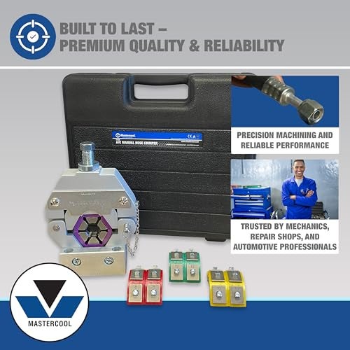 Mastercool 71550 Manual A/C Hose Crimper | Bench-Mount or Vise Use | No Pins or Screws | Crimps #6, #8, #10, #12 Hoses | Professional-Grade, Durable, and Reliable - Image 2