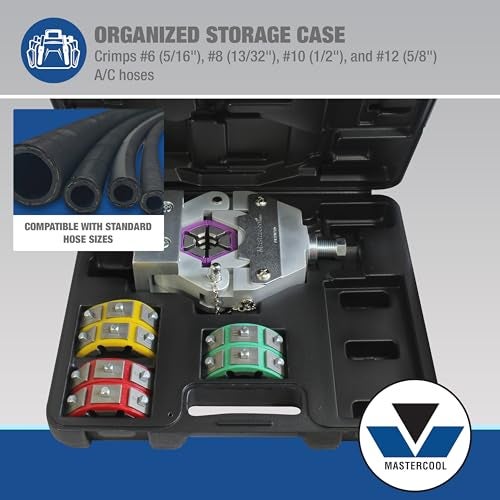 Mastercool 71550 Manual A/C Hose Crimper | Bench-Mount or Vise Use | No Pins or Screws | Crimps #6, #8, #10, #12 Hoses | Professional-Grade, Durable, and Reliable - Image 5