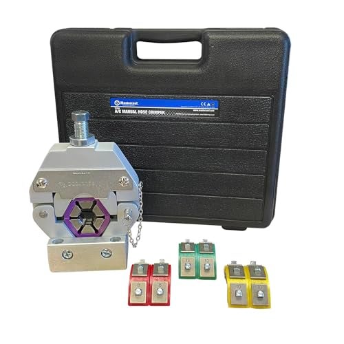 Mastercool 71550 Manual A/C Hose Crimper | Bench-Mount or Vise Use | No Pins or Screws | Crimps #6, #8, #10, #12 Hoses | Professional-Grade, Durable, and Reliable - Image 1