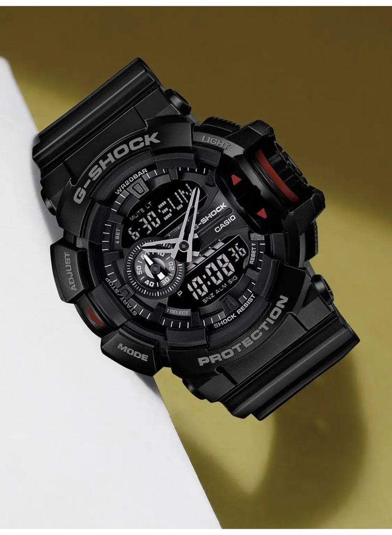 Casio G Shock Mens Quartz Sport Watch, Analog Digital and Resin GA-400-1BDR - Image 3