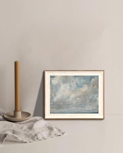 KISSFOX Framed Wall Art Vintage Wall Decor Cloud Canvas Art Sky Pictures Landscape Paintings Antique Artwork For Living Room Bedroom Kitchen - Image 3