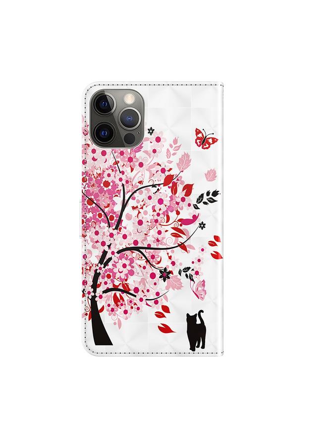 اس-توب جراب لهاتف iPhone 14 Pro Max بنمط رسم ثلاثي الأبعاد، جراب هاتف جلدي قابل للطي - Image 3