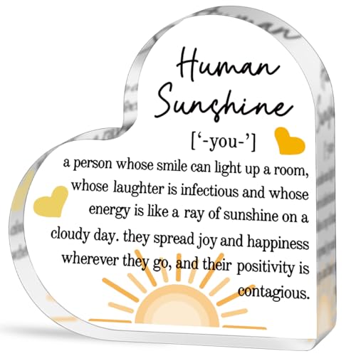 TuSuQing Thank You Gifts for Women Appreciation Gifts for Teacher Friends Coworkers Doctor Nurse Inspirational Quotes Gift for Mom Aunt Sister Daughter Human Sunshine Home Office Desk Decor Signs Plaques - Image 1