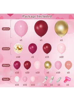 162Pcs Burgundy Pink Balloons Garland Arch Kit, Light Pink Gold White Balloons Confetti Latex Metallic Balloons For Birthday Baby Shower Wedding Party Decorations Supplies - pzsku/Z6F75CFB31A005A8D93FCZ/45/_/1734347403/ace7fc69-bc38-40c8-ae84-7911ed38fba4