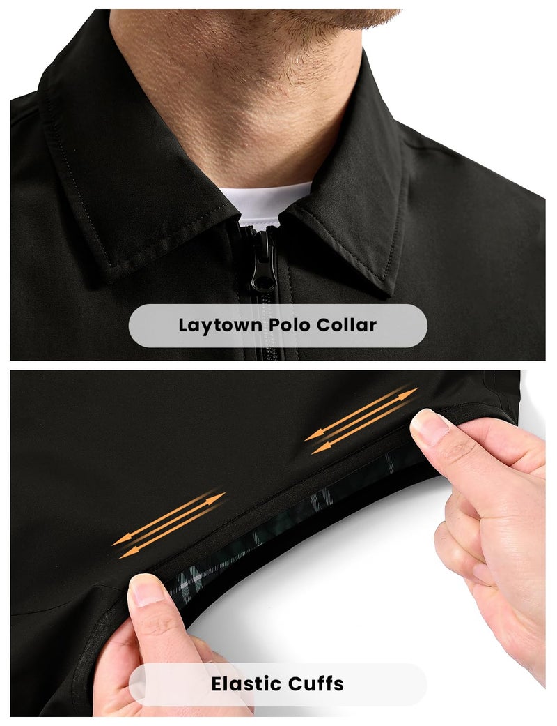 TBMPOY Men's Vest Casual Lightweight Thin Utility 3 Zip Pockets Stylish Sleeveless Jackets Summer Fall Golf Travel Business Outerwear Black L - Image 4