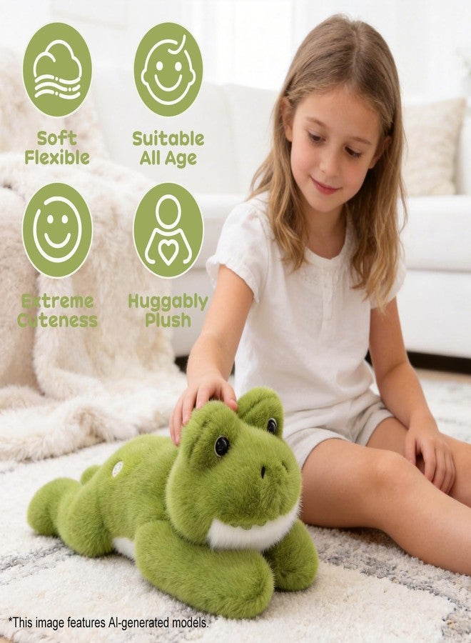 Gisqis Green Frog Stuffed Animal 17.7INCH 1.56IB Cute Weighted Frog Plush - Image 4