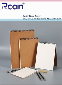 Rcan A3 A4 A5 Spiral Notebooks Blank Sketch Notebooks Kraft Cover Sketchbook for Sketching Diary Memo Journal for Students 30 Pages 60 Sheets 120G  - Image 2