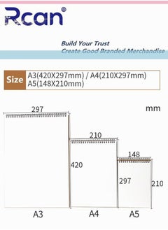 Rcan A3 A4 A5 Spiral Notebooks Blank Sketch Notebooks Kraft Cover Sketchbook for Sketching Diary Memo Journal for Students 30 Pages 60 Sheets 120G  - Image 4