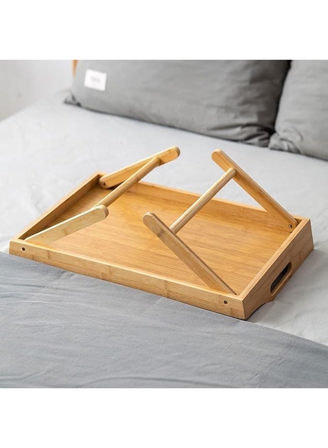 صينية فطور خشبية كبيرة قابلة للطي (62×37 سم) | طاولة تقديم سرير محمولة | مكتب لابتوب متعدد الاستخدامات مع أرجل متينة | تصميم عملي وأنيق - Image 5