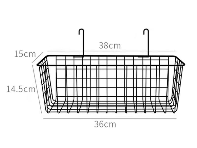 MosQuick Multipurpose Bedside Hanging Storage Basket, Dorm bed hanging basket, Dormitory Iron Mesh Hanging Organizer Caddy for Book Phone Magazine Holder - black,Rectangular - Image 3