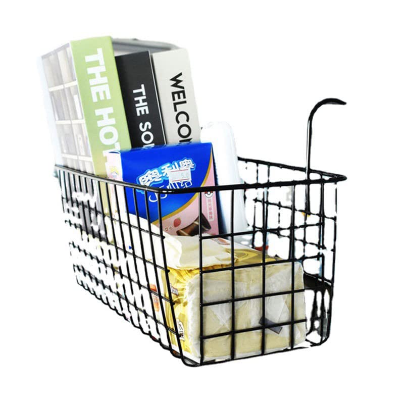 MosQuick Multipurpose Bedside Hanging Storage Basket, Dorm bed hanging basket, Dormitory Iron Mesh Hanging Organizer Caddy for Book Phone Magazine Holder - black,Rectangular - Image 4