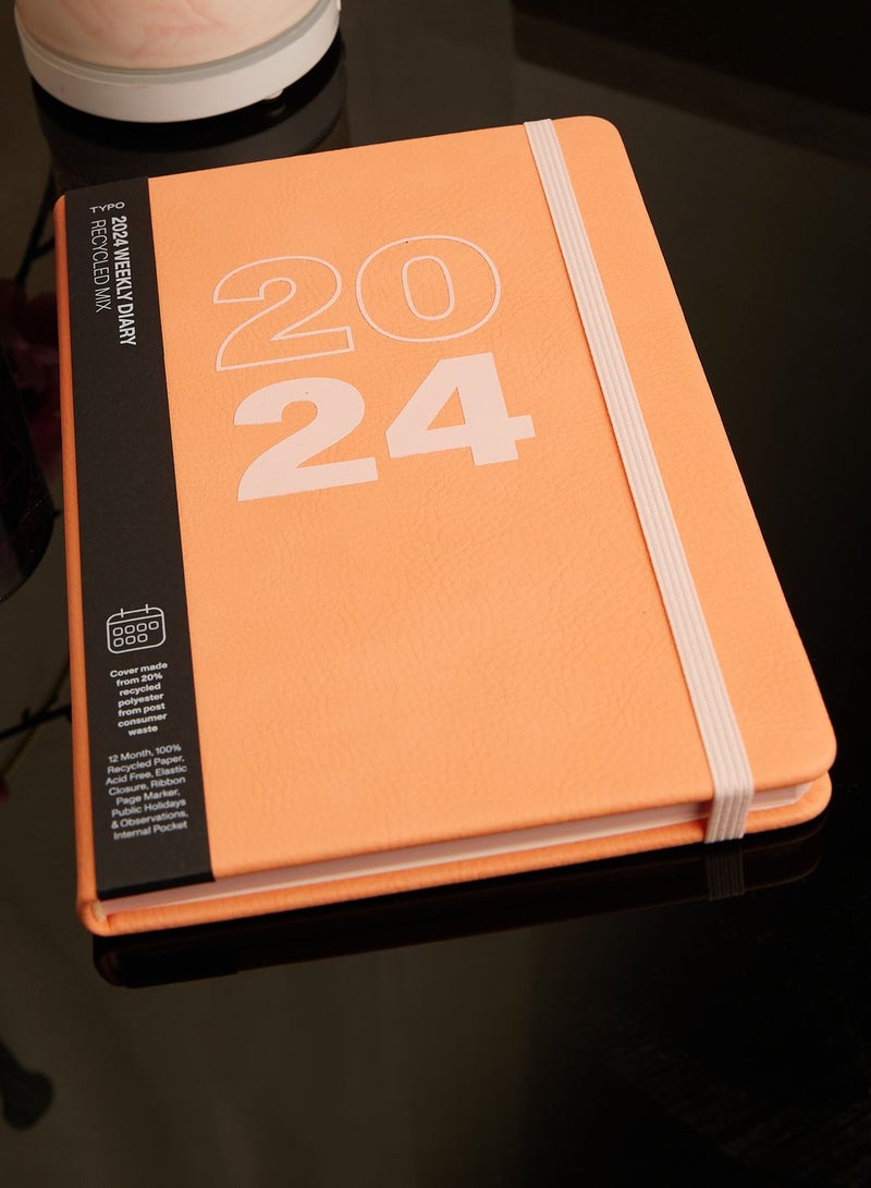 Typo Orange 2024 Weekly Planner Diary  - Image 1