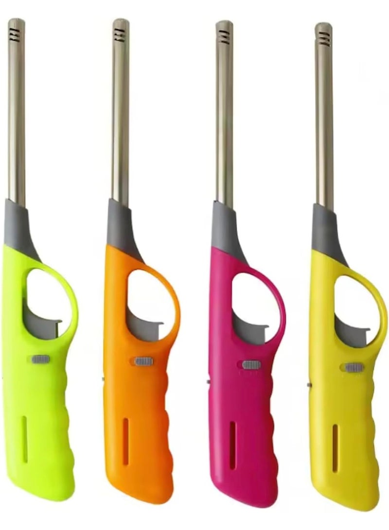 JIHAM Lighter 4-Pcs, Stainless Steel and Durable, Wind Resistant, Refillable Gas, Kitchen Lighter perfect for Kitchen, Candle, Grill, BBQ, Fireplace, Bakhoor and Charcoal - Image 2