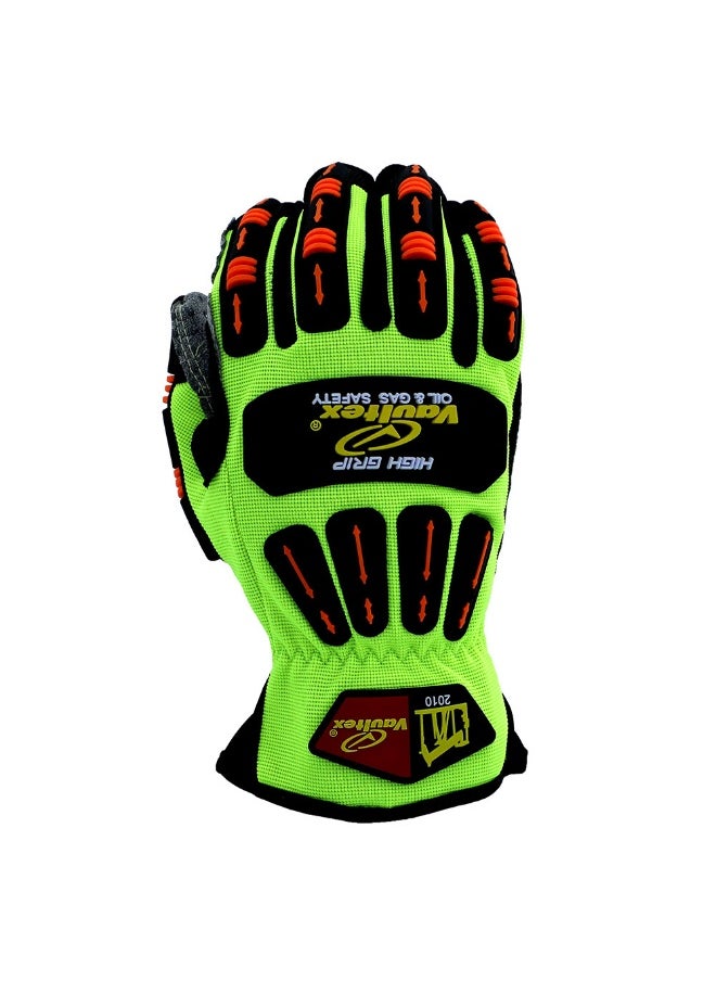Vaultex Vaultex OLD Microfibre Impact resistance gloves Neon Green , Size M, 1Pair/Pack  - Image 1