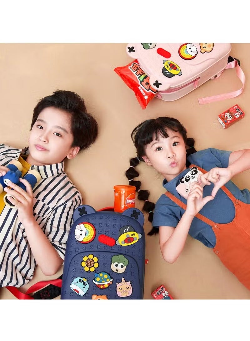 PICOCICI حقيبة ظهر بيكوسيكي K16 صفراء للأطفال - أنيقة، خفيفة الوزن، سهلة التنظيف، مع علامات كرتونية لطيفة قابلة للإزالة، مثالية للنزهات الخارجية والسفر - Image 4