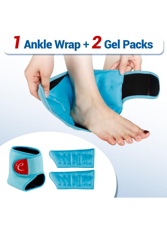 Comfytemp Comfytemp Ankle Ice Pack Wrap Brace for Swelling, Foot Pain Relief, 2 Gel Ice Packs for Injuries Reusable, FSA HSA Approved, Ice Bag Hot Cold Compression for Plantar Fasciitis, Men Women Surgery Gift - Image 2