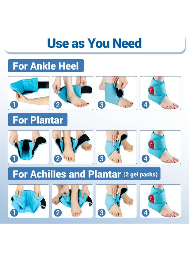 Comfytemp Comfytemp Ankle Ice Pack Wrap Brace for Swelling, Foot Pain Relief, 2 Gel Ice Packs for Injuries Reusable, FSA HSA Approved, Ice Bag Hot Cold Compression for Plantar Fasciitis, Men Women Surgery Gift - Image 3