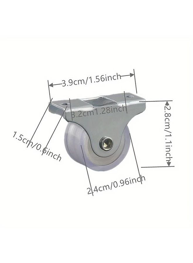 4 قطع 1 بوصة عجلات صناعية صامتة توجيهية للأثاث المطبخ وعربة التسوق - Image 3