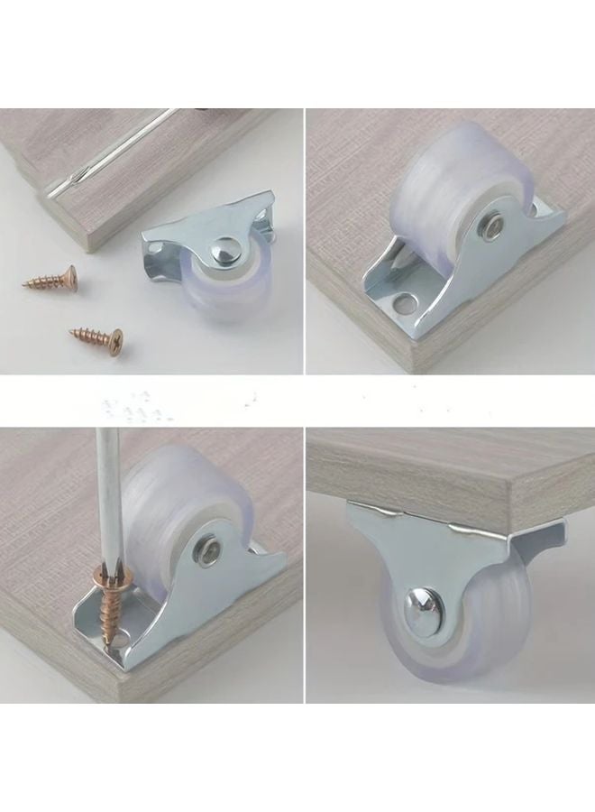 4 قطع 1 بوصة عجلات صناعية صامتة توجيهية للأثاث المطبخ وعربة التسوق - Image 2