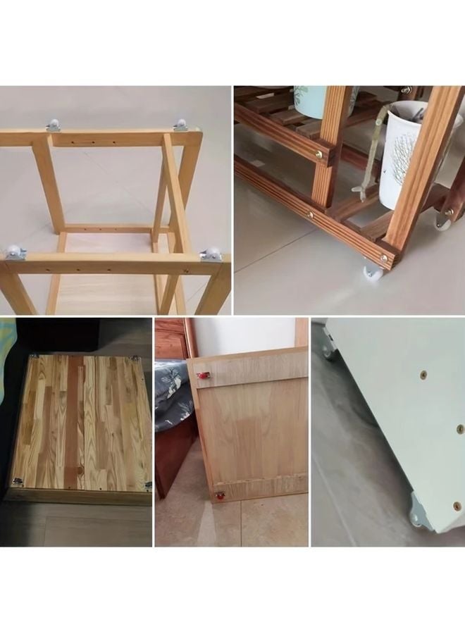 4 قطع 1 بوصة عجلات صناعية صامتة توجيهية للأثاث المطبخ وعربة التسوق - Image 5