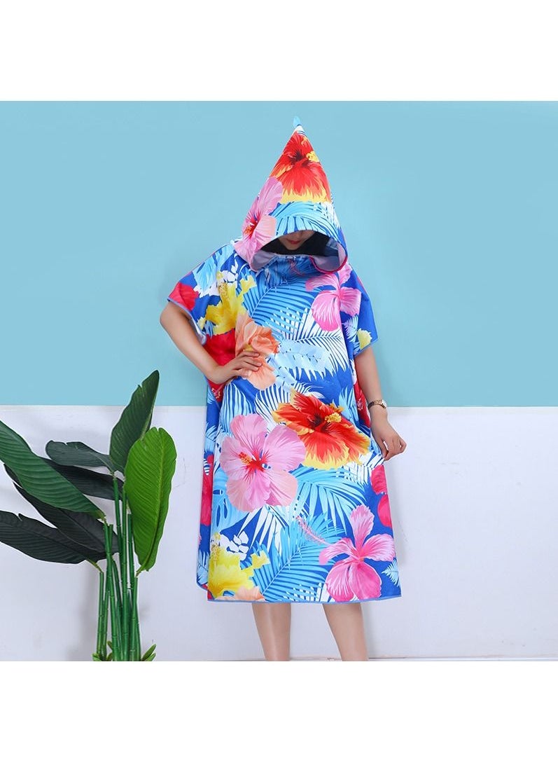 Beach Hooded Poncho Wetsuit Changing Towel Bath Robe