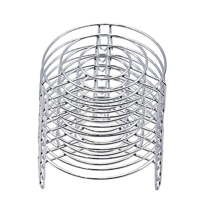 IDEAL PRIME IDEAL PRIME Heavy Duty Stainless Steel Round Trivets 10 Pieces Rust Proof Steel Hotpot Stand Table Ring Cooker Steamer Kitchen Tool Pack of 10  - Image 3