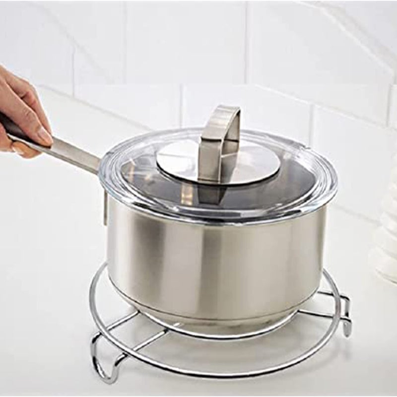 IDEAL PRIME IDEAL PRIME Heavy Duty Stainless Steel Round Trivets 10 Pieces Rust Proof Steel Hotpot Stand Table Ring Cooker Steamer Kitchen Tool Pack of 10  - Image 2
