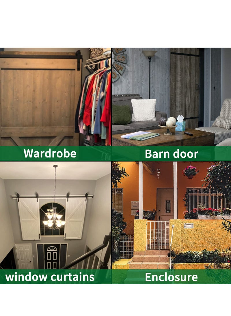 KASTWAVE - Sliding Barn Door Bottom Floor Guide, Adjustable Stay Roller Wall Mounted Hardware, Flush Flat Bottom Design, Fit All Size Door, 2 Set - Image 1