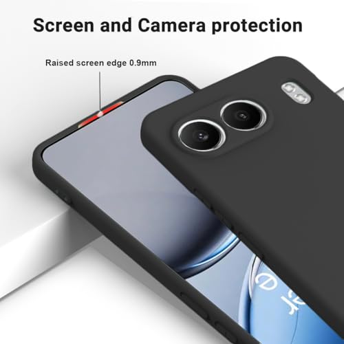 DIZORO Microfiber Candy Compatible for Oneplus Nord 4 5G Smooth Touch Cushion Liquid Soft Silicone Gel Rubber Phone Cases Non-Slip Full Body Protective Shockproof Back Cover - Black - Image 2