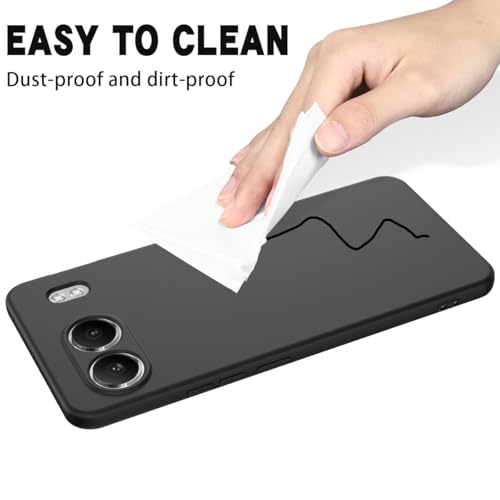 DIZORO Microfiber Candy Compatible for Oneplus Nord 4 5G Smooth Touch Cushion Liquid Soft Silicone Gel Rubber Phone Cases Non-Slip Full Body Protective Shockproof Back Cover - Black - Image 4