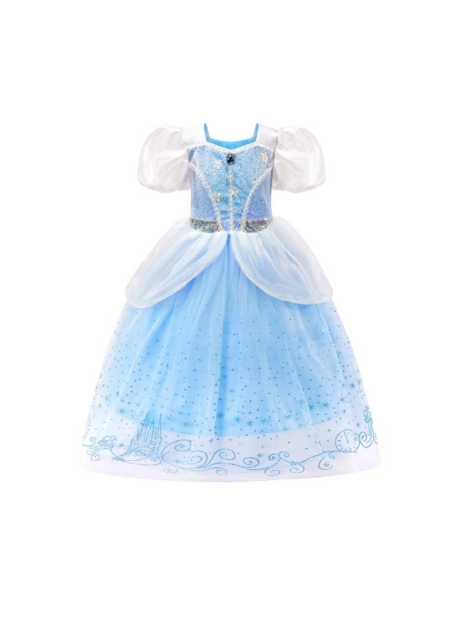 NIBEMINENT Cinderella princess dress, Cinderella Ball dress, girls' sequined tulle dress - Image 1