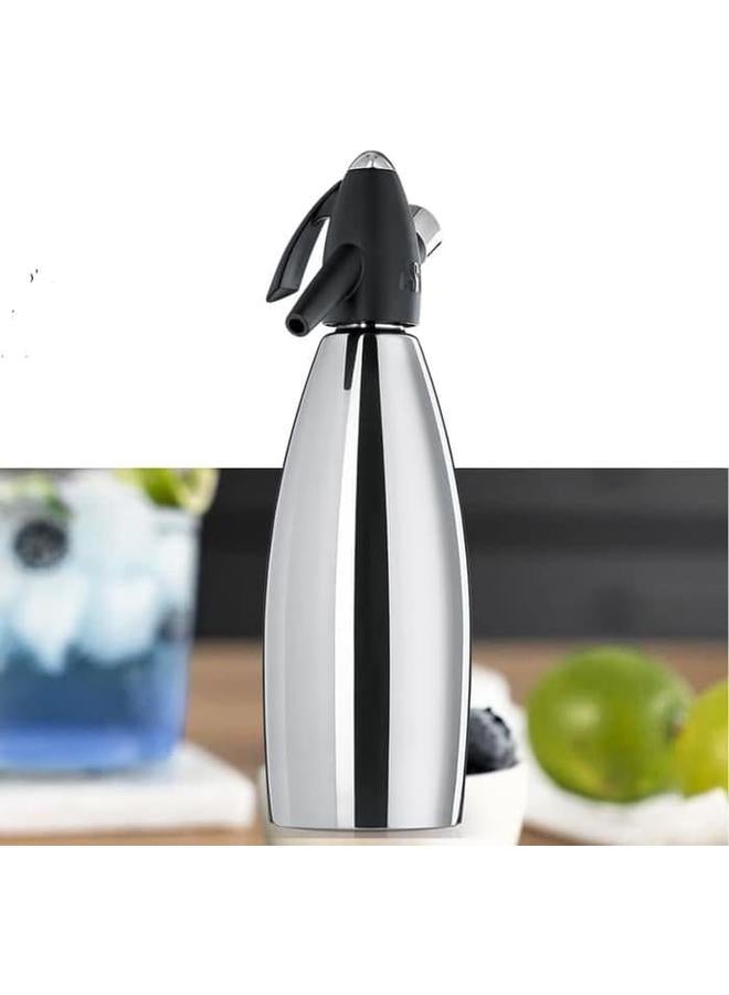 BarTender Soda Siphon 1 Liter – Silberfarben, Für Sprudelnde Getränke Zu Hause
