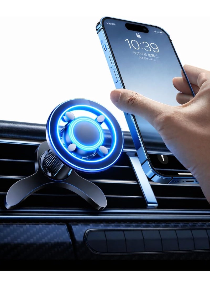 Magnetic Car Phone Holder compatible with MagSafe, Air Vent Clip Holder, 360° Rotation, Strong Magnet, Metal Construction, with Magnetic Flux Ring - Image 3
