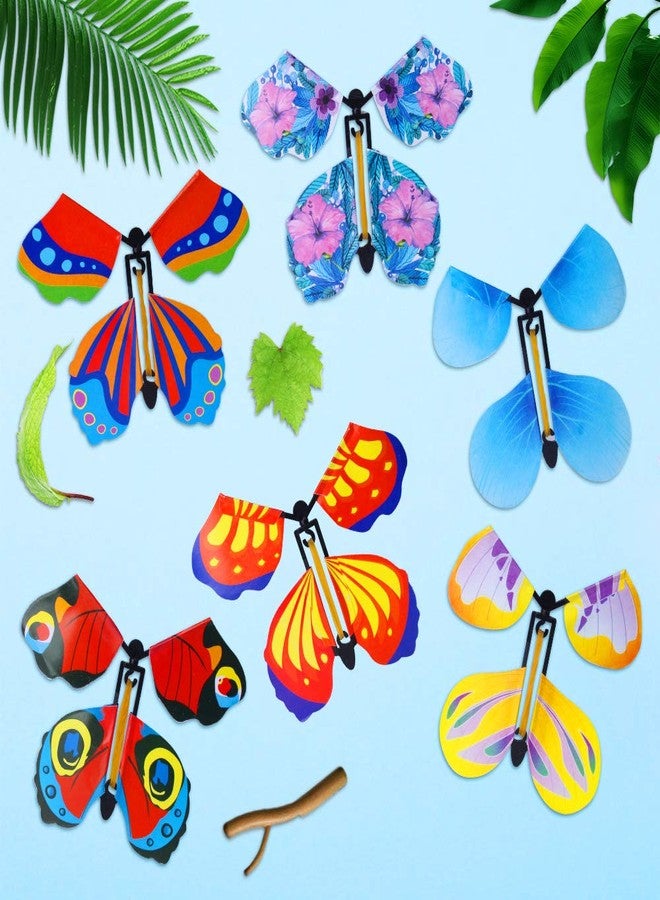 Outee 10 Packs Flying Butterfly Card Surprise Wind Up Butterfly in The Book Rubber Band Powered Gift Butterfly Fairy Flying Toy Great Xmas Gifts Surprise Gift Teacher Appreciation Gift - Image 3