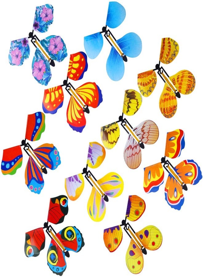 Outee 10 Packs Flying Butterfly Card Surprise Wind Up Butterfly in The Book Rubber Band Powered Gift Butterfly Fairy Flying Toy Great Xmas Gifts Surprise Gift Teacher Appreciation Gift - Image 1