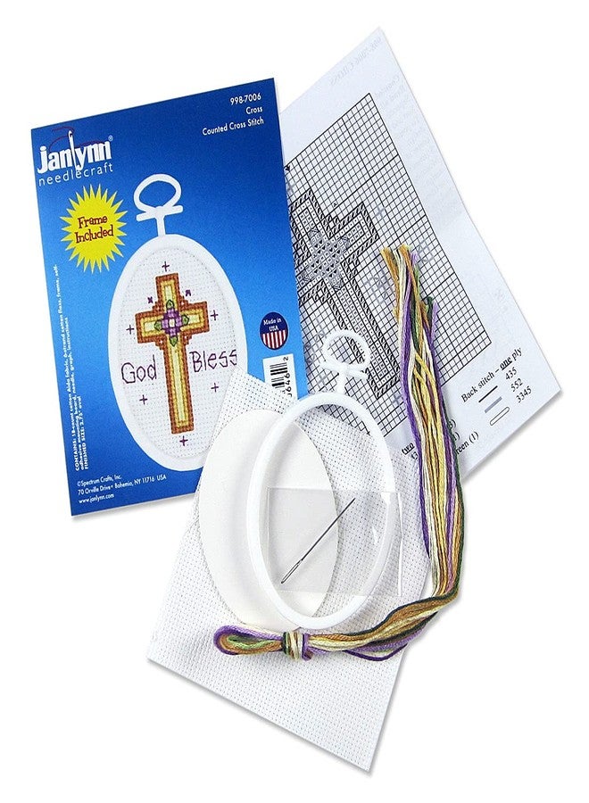 Janlynn Holy Cross Counted Cross Stitch Kit with Frame - Image 3