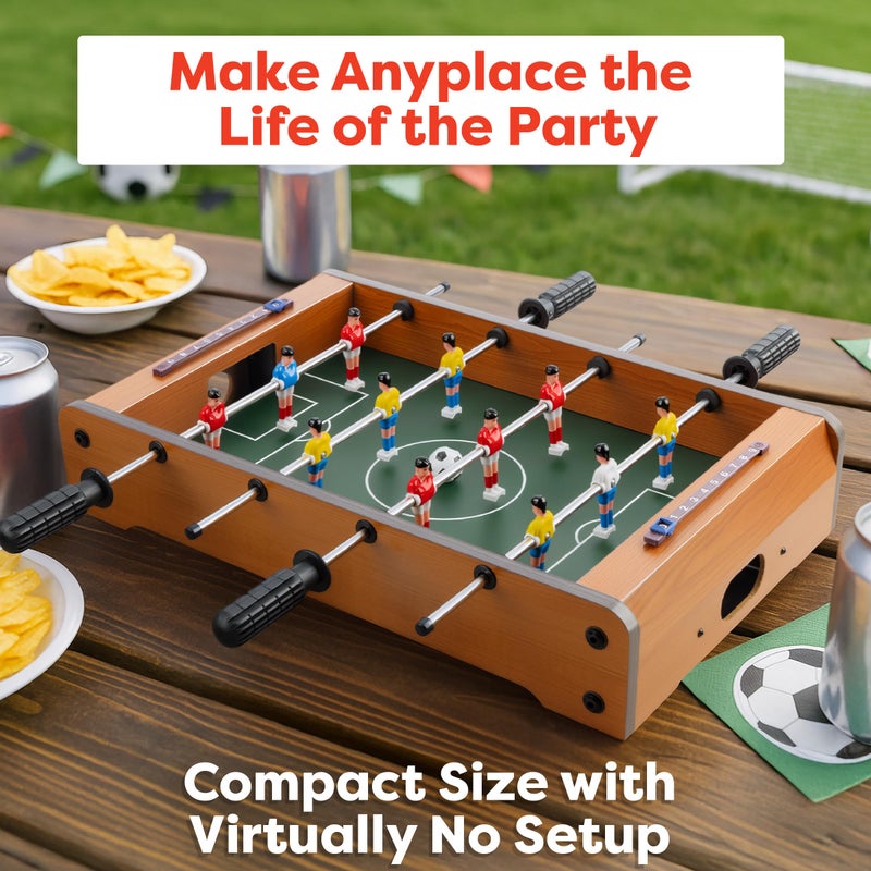 Hey! Play! Foosball Table - 20-Inch Mini Soccer/Football Table Game for Arcade, Game Room, and Mancave - Set Includes Two Balls and Score Keeper by Hey Play - Image 4