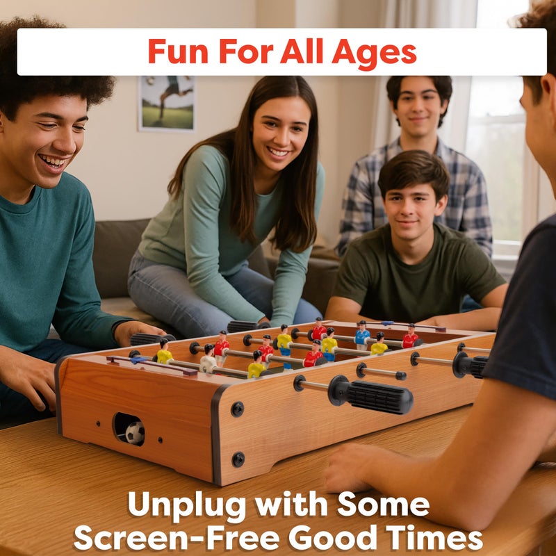 Hey! Play! Foosball Table - 20-Inch Mini Soccer/Football Table Game for Arcade, Game Room, and Mancave - Set Includes Two Balls and Score Keeper by Hey Play - Image 3