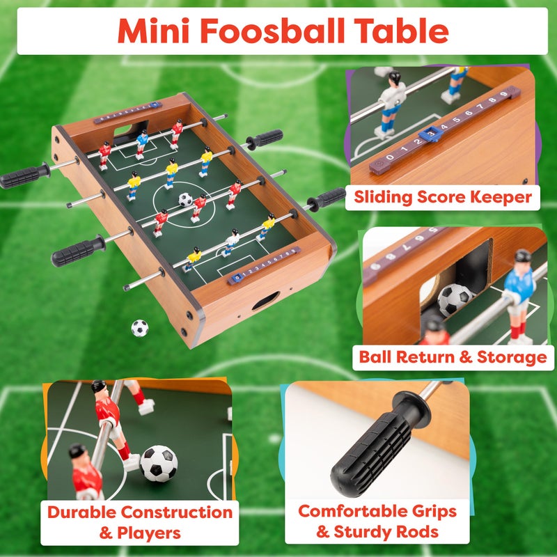 Hey! Play! Foosball Table - 20-Inch Mini Soccer/Football Table Game for Arcade, Game Room, and Mancave - Set Includes Two Balls and Score Keeper by Hey Play - Image 2