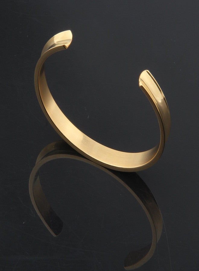 WUSUANED Hair Tie Bracelet Stainless Steel Grooved Cuff Bangle Gift for her (Gold) - Image 5