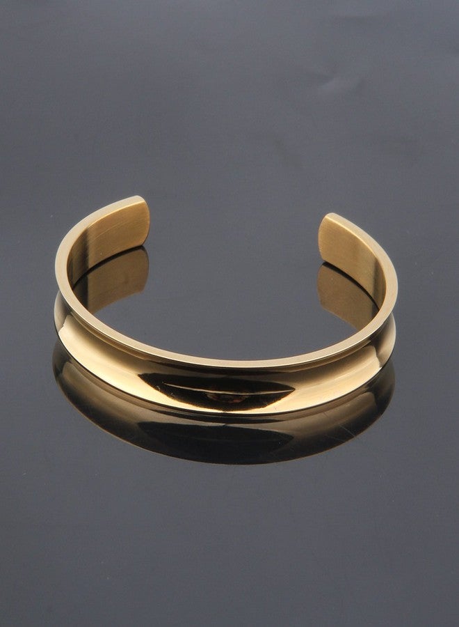 WUSUANED Hair Tie Bracelet Stainless Steel Grooved Cuff Bangle Gift for her (Gold) - Image 4
